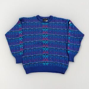 Vintage‎ Demetre Sweater Womens M Wool Snowflake Samba Fair Isle Ski 90s
